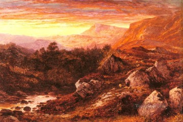  wales Art Painting - The Valley Of The Lleder North Wales Benjamin Williams Leader